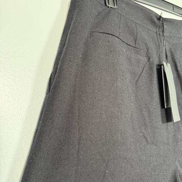 Jenni Kayne 100% Raw Silk Pleated Trouser Shorts Black 14 Tailored Resort - Picture 5 of 8